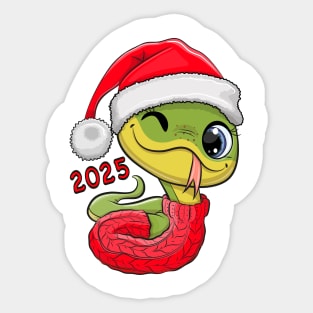 Cute Christmas Snake Sticker